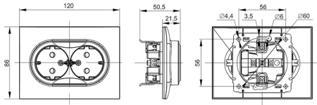 купить Сканди черный розетка скрытая 2-мест заземление IP20 в Йошкар-Оле Сканди черный розетка скрытая 2-мест заземление IP20