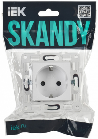 купить Сканди арктический белый розетка скрытая 1-мест заземление IP20 в Йошкар-Оле Сканди арктический белый розетка скрытая 1-мест заземление IP20