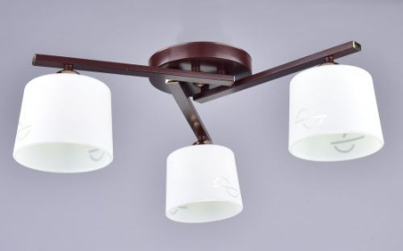 купить Светильник потолочный (люстра) 3*60Вт E27 коричневый/золото  в Йошкар-Оле Светильник потолочный (люстра) 3*60Вт E27 коричневый/золото