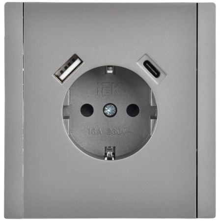 купить Фортепиано сталь розетка скрытая 1-мест заземление шторки USB IP20 18Вт в Йошкар-Оле Фортепиано сталь розетка скрытая 1-мест заземление шторки USB IP20 18Вт