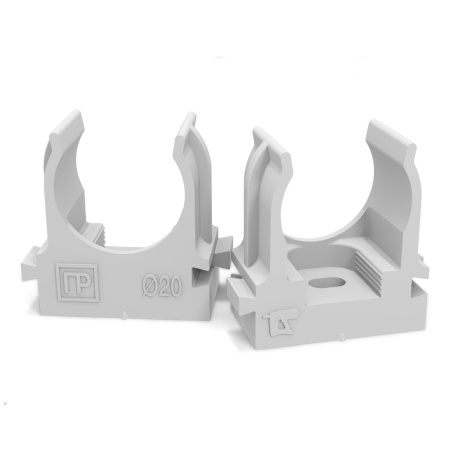 купить Держатель для трубы 20мм серый ПРОМРУКАВ 100шт для монтажного пистолета в Йошкар-Оле Держатель для трубы 20мм серый ПРОМРУКАВ 100шт для монтажного пистолета