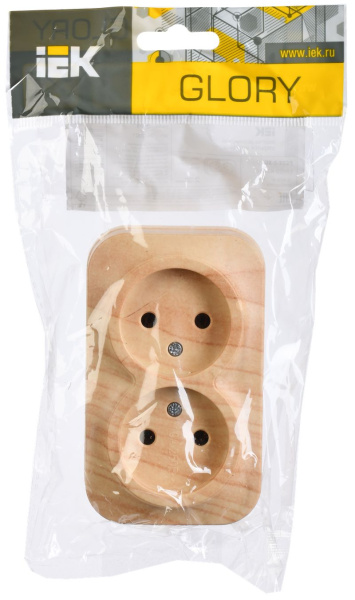 купить Глори сосна розетка открытая 2-мест IP20 в Йошкар-Оле Глори сосна розетка открытая 2-мест IP20