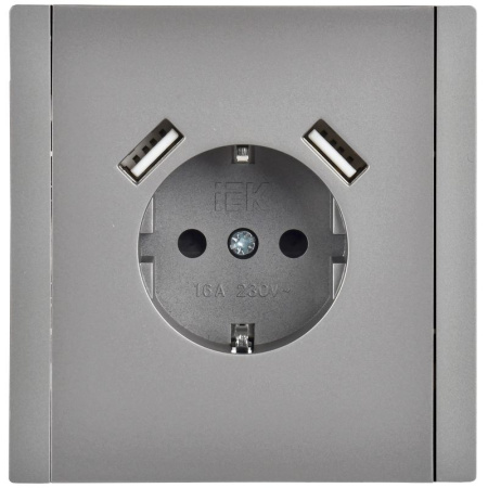 купить Фортепиано сталь розетка скрытая 1-мест заземление шторки USB IP20 3,1А в Йошкар-Оле Фортепиано сталь розетка скрытая 1-мест заземление шторки USB IP20 3,1А