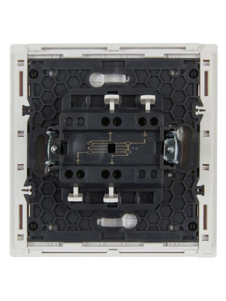 Фортепиано белый переключатель перекрестный 1кл скрытая 10А IP20 