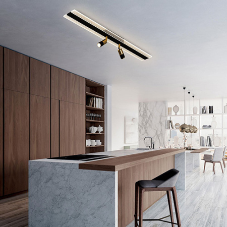 купить Светильник настенно-потолочный свд 40Вт 3000-6000К лм прямоугольник золото/черный  LED4U 2 поворот.п в Йошкар-Оле Светильник настенно-потолочный свд 40Вт 3000-6000К лм прямоугольник золото/черный  LED4U 2 поворот.п