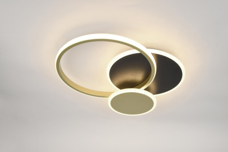 купить Светильник потолочный (люстра) свд 60Вт 3000К-6500К 4900лм черный/золото пульт в Йошкар-Оле Светильник потолочный (люстра) свд 60Вт 3000К-6500К 4900лм черный/золото пульт