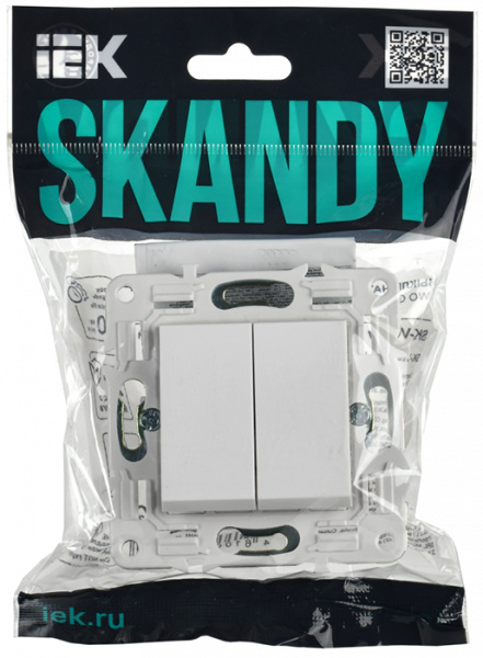 Сканди арктический белый выключатель проходной 2кл скрытая 10А IP20