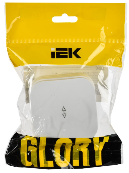 Глори белый переключатель 1кл открытая 10А IP20 