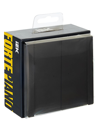 Фортепиано серый переключатель 2кл с подсветкой скрытая 10А IP20 