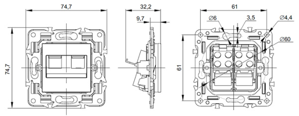 купить Сканди бежевый механизм RJ45 2x8(8) скрытая 2-ая  в Йошкар-Оле Сканди бежевый механизм RJ45 2x8(8) скрытая 2-ая