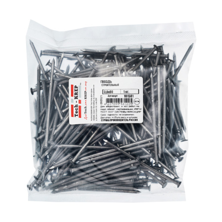 Гвоздь 3*80мм строительный 1,0кг
