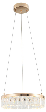 купить Светильник подвесной (люстра) свд 30Вт 3000К 2250лм золото кольцо Хрусталь  в Йошкар-Оле Светильник подвесной (люстра) свд 30Вт 3000К 2250лм золото кольцо Хрусталь