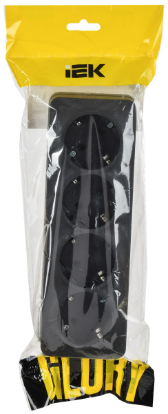 купить Глори черный розетка открытая 4-мест заземление IP20  в Йошкар-Оле Глори черный розетка открытая 4-мест заземление IP20