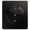 купить Миле Раунд черный механизм розетки скрытая 1-мест заземление с крышкой шторки IP44  в Йошкар-Оле Миле Раунд черный механизм розетки скрытая 1-мест заземление с крышкой шторки IP44
