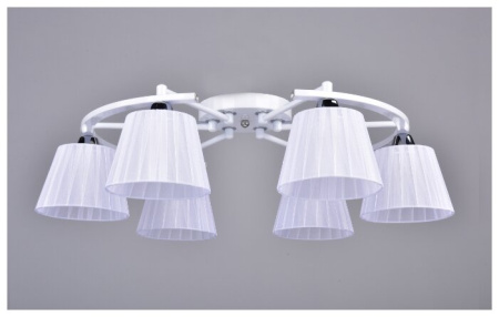 купить Светильник потолочный (люстра) 6*60Вт E27 белый/хром Аккорд в Йошкар-Оле Светильник потолочный (люстра) 6*60Вт E27 белый/хром Аккорд