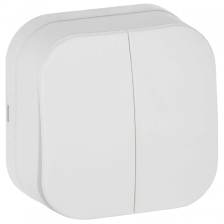 Глори белый выключатель 2кл открытая 10А IP20  