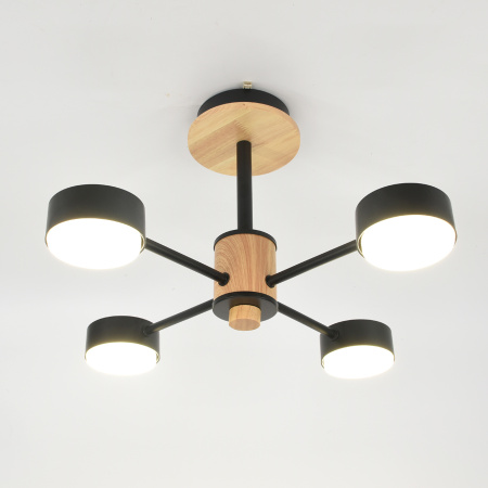 купить Светильник потолочный (люстра) 4*15Вт GX53 черный/дерево в Йошкар-Оле Светильник потолочный (люстра) 4*15Вт GX53 черный/дерево