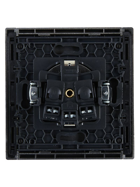 купить Фортепиано сталь розетка скрытая 1-мест заземление шторки IP20  в Йошкар-Оле Фортепиано сталь розетка скрытая 1-мест заземление шторки IP20