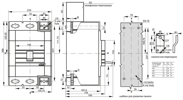 Автомат 3Р 400А 35кА ВА88-40 IEK 