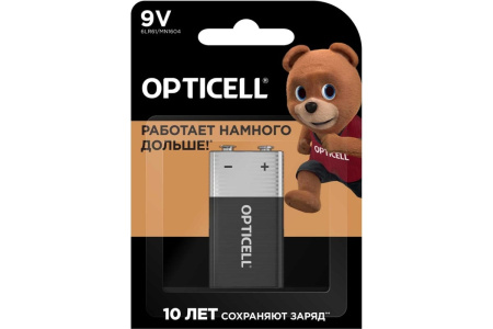 Батарейка Крона алкалиновая BL1 Opticell Basic 