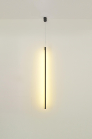 Светильник подвес свд 12Вт 3000К 676лм черный линейный вертикальный 