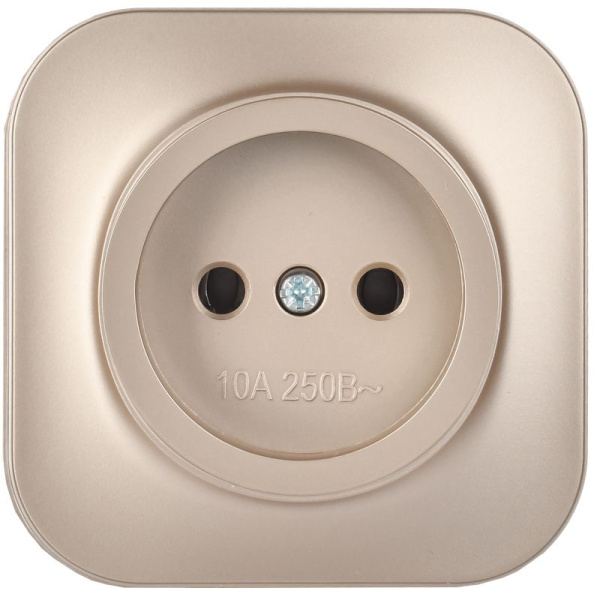 купить Глори шампань розетка открытая 1-мест IP20  в Йошкар-Оле Глори шампань розетка открытая 1-мест IP20