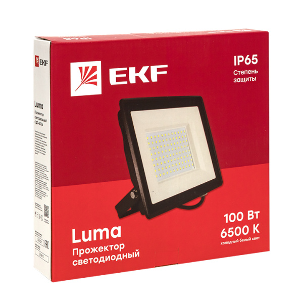 купить Прожектор свд 100Вт 6500К 8000лм черный IP65 110° Luma EKF в Йошкар-Оле Прожектор свд 100Вт 6500К 8000лм черный IP65 110° Luma EKF