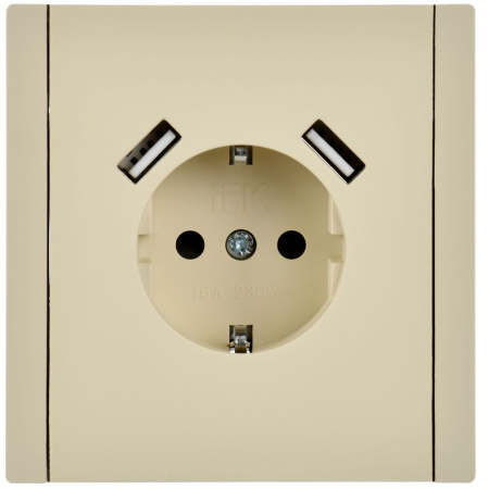 купить Фортепиано ваниль розетка скрытая 1-мест заземление шторки USB IP20  в Йошкар-Оле Фортепиано ваниль розетка скрытая 1-мест заземление шторки USB IP20