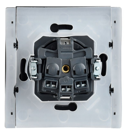 Фортепиано черный механизм розетки скрытая 1-мест заземление с крышкой шторки IP44 