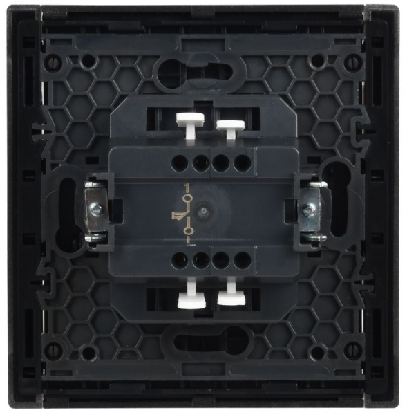 Фортепиано сталь выключатель кнопочный 1кл скрытая 10А IP20 