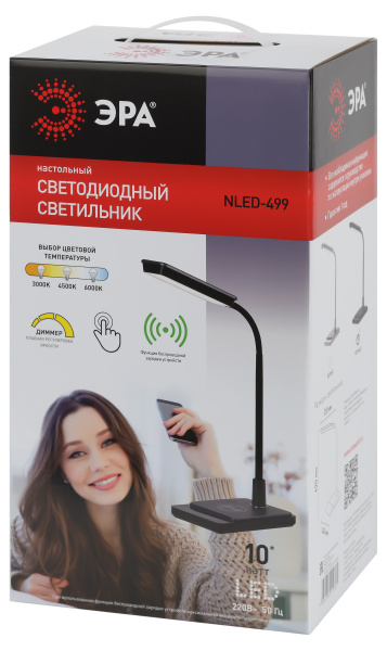 купить Светильник настольный свд 10Вт 3000-6500К 800лм черный подставка диммер сенсор ЭРА в Йошкар-Оле Светильник настольный свд 10Вт 3000-6500К 800лм черный подставка диммер сенсор ЭРА