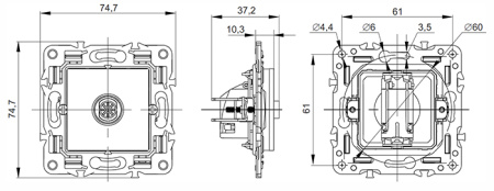 Сканди черный розетка TV оконечная скрытая 1-ая