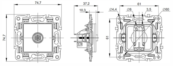 Сканди бежевый розетка TV оконечная скрытая 1-ая 